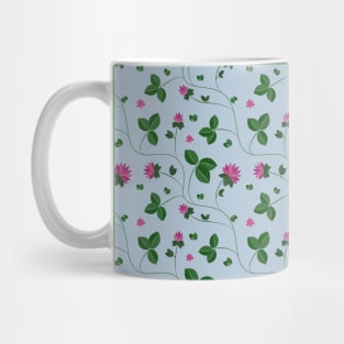 meadow flowers clover blue background pattern Mug